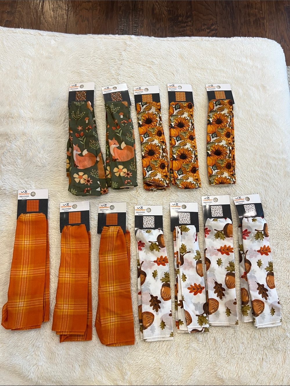 12 Halloween Fall Sunflower themed bandana